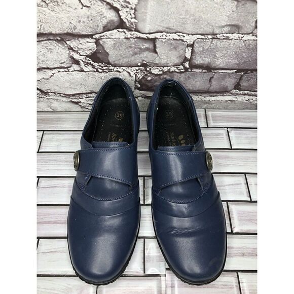 Spring Step Blue Leather Floral Casual Clogs Strap Shoes Women Sz 39EU/8.5M US - Picture 11 of 15